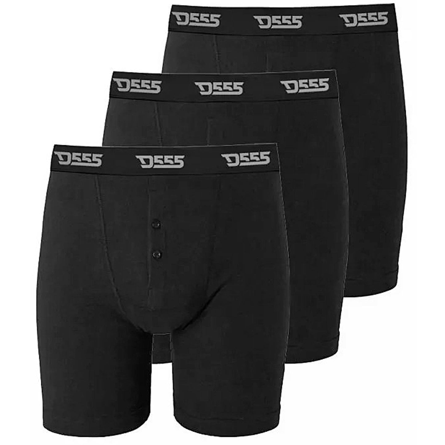 Plus Size Driver Boxer Briefs 3-Pack Black