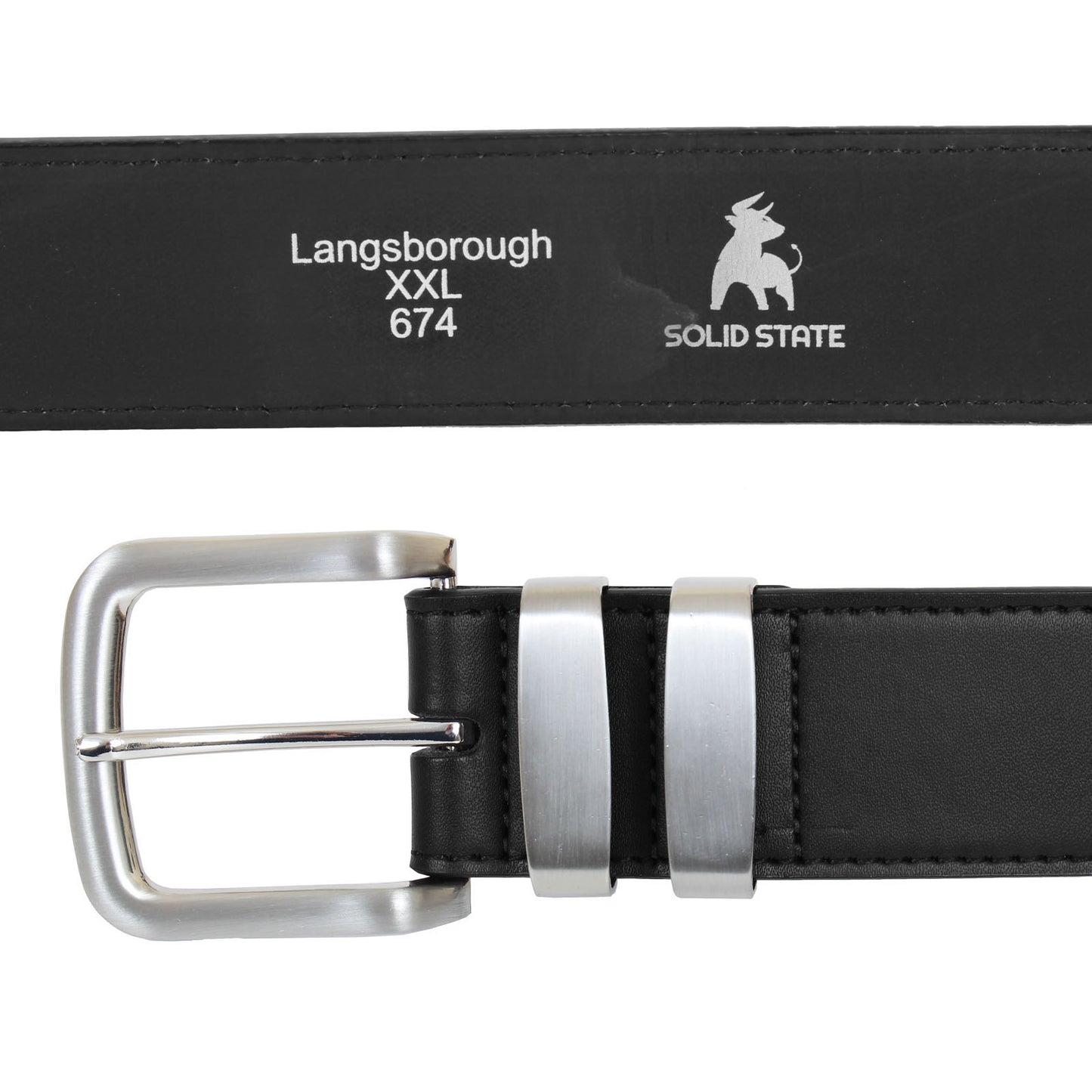 Plus Size Langsborough Double Metal Loop Fashion Belt Black