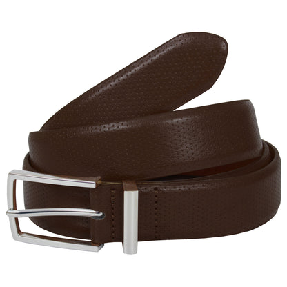 Plus Size Waldorf Debossed Trouser Belt Brown