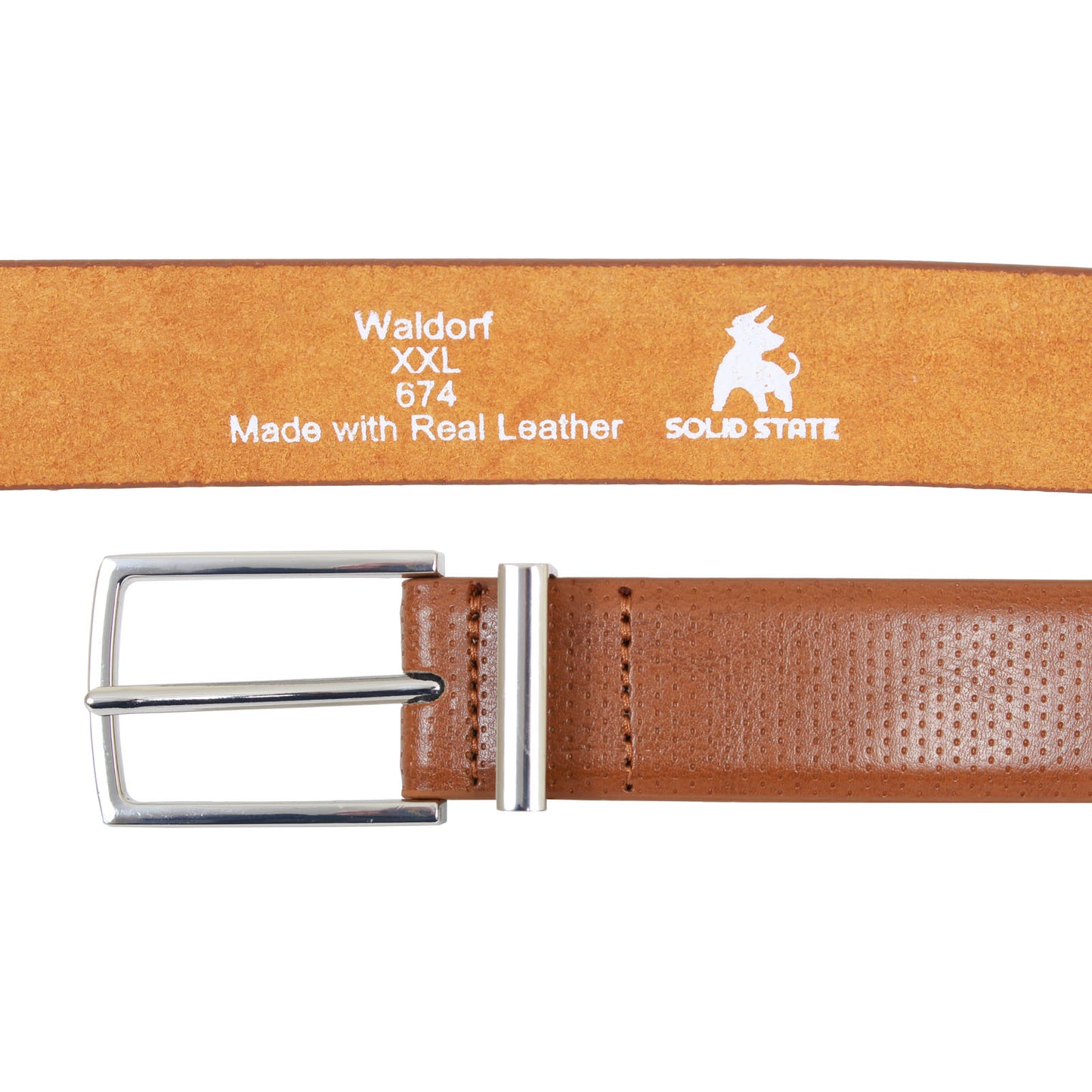 Plus Size Waldorf Debossed Trouser Belt Tan