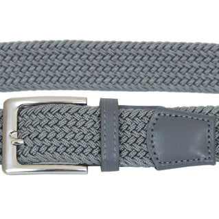 Solid State Plus Size Hilton Stretch Braided Belt Grey