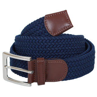 Solid State Plus Size Hilton Stretch Braided Belt Navy