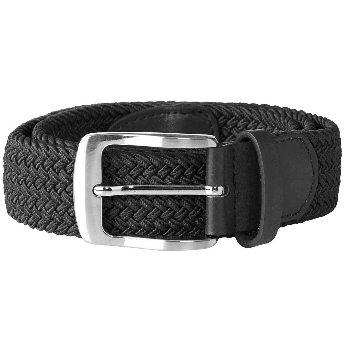 D555 Plus Size Simon Stretch Braided Belt Black