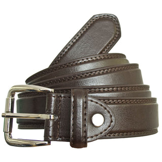 Carabou Plus Size Plain Leather Belt Brown