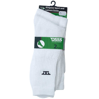 D555 Plus Size Logan Sport Socks 2-Pack White (11-16 Uk)