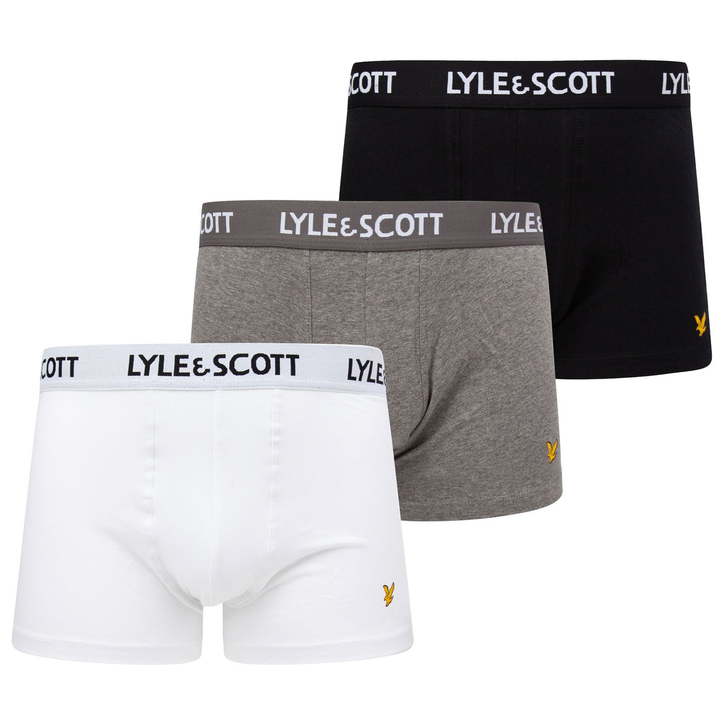 Lyle & Scott Plus Size Barclay Trunks 3-Pack Black/Grey/White