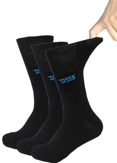 D555 Plus Size Harold Extra Wide Comfort Socks 3-Pack Black