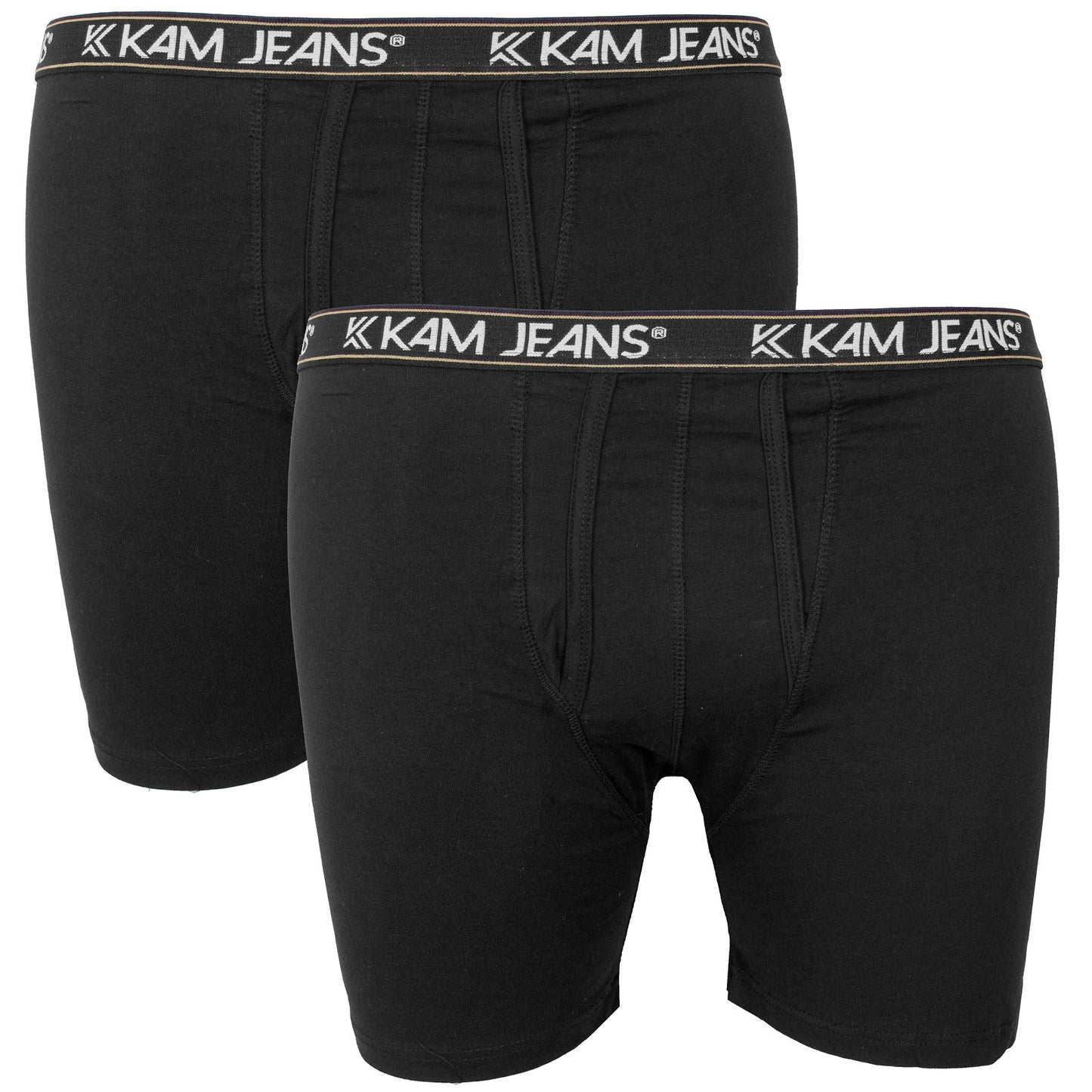 Plus Size Kbs804 Jersey Boxers Black 2-Pack