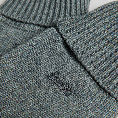 Knitted Logo Gloves Rich Charcoal Marl