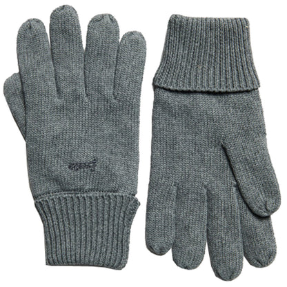 Knitted Logo Gloves Rich Charcoal Marl