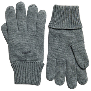 Superdry Knitted Logo Gloves Rich Charcoal Marl