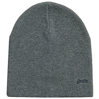 Superdry Knitted Logo Beanie Rich Charcoal Marl