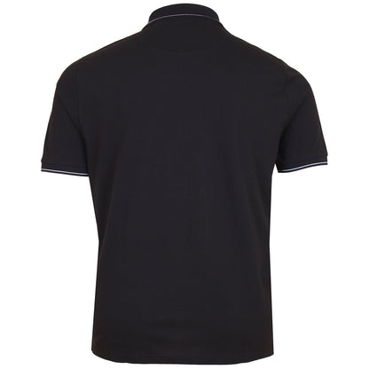 Plus Size Sp1357 Branded Ringer Polo Jet Black