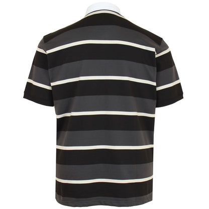 Plus Size 5478 Striped Rugby Polo Charcoal