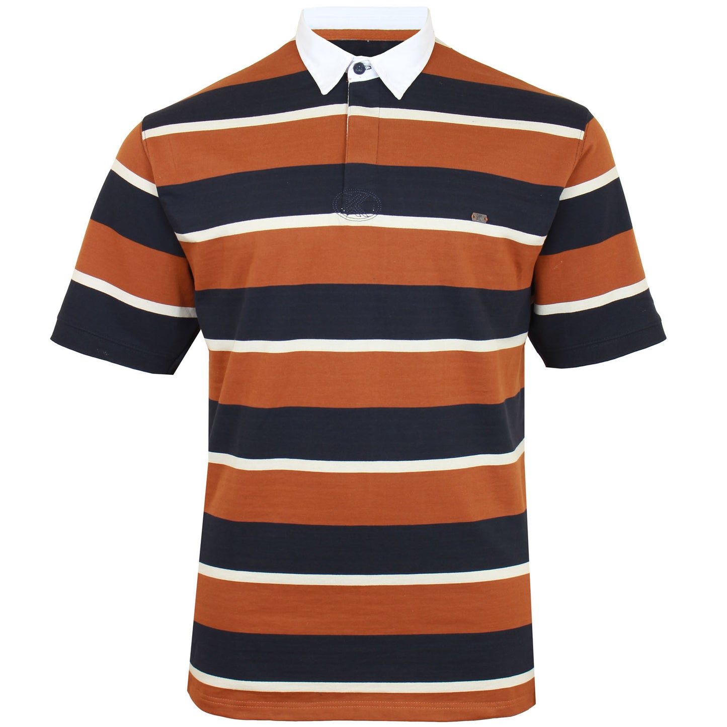 Plus Size 5478 Striped Rugby Polo Mustard