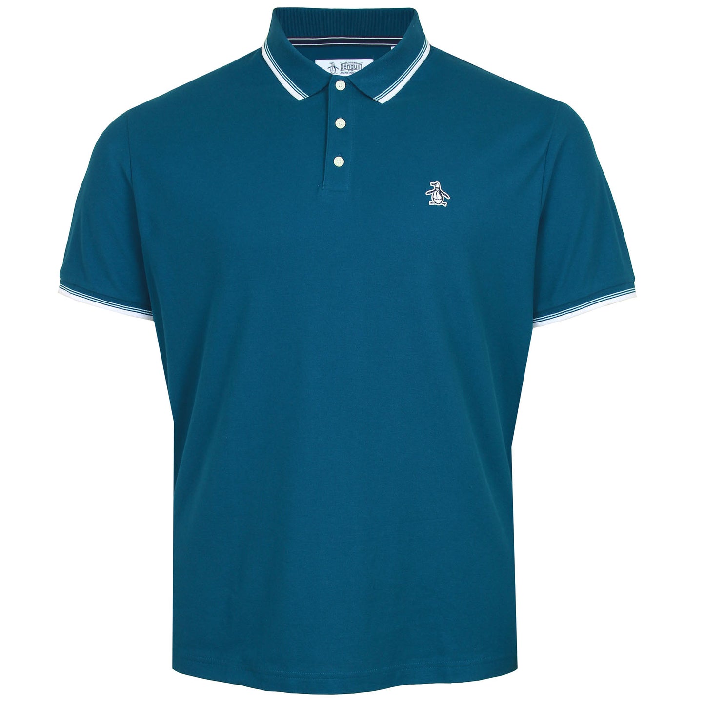 Plus Size Ojkf2620 Tipped Polo Poseidon Blue