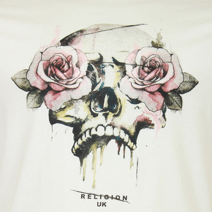 Plus Size Rose Skull T-Shirt White