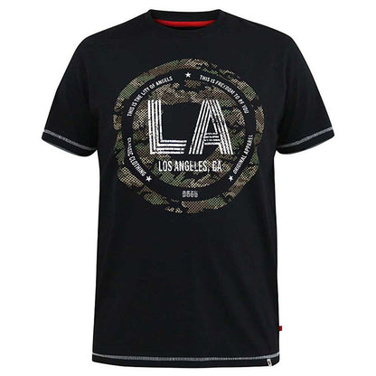 D555 Plus Size Benny 'La Camo' T-Shirt Black