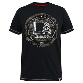 D555 Plus Size Benny 'La Camo' T-Shirt Black