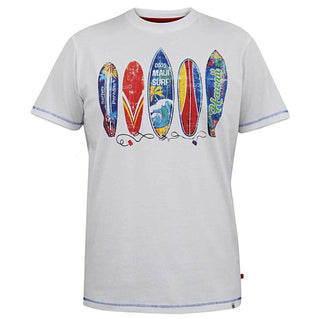 D555 Plus Size Bridgeford 'Maui Surf Boards' T-Shirt White