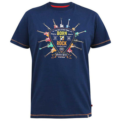 Plus Size Colin 'Born To Rock' T-Shirt French Navy