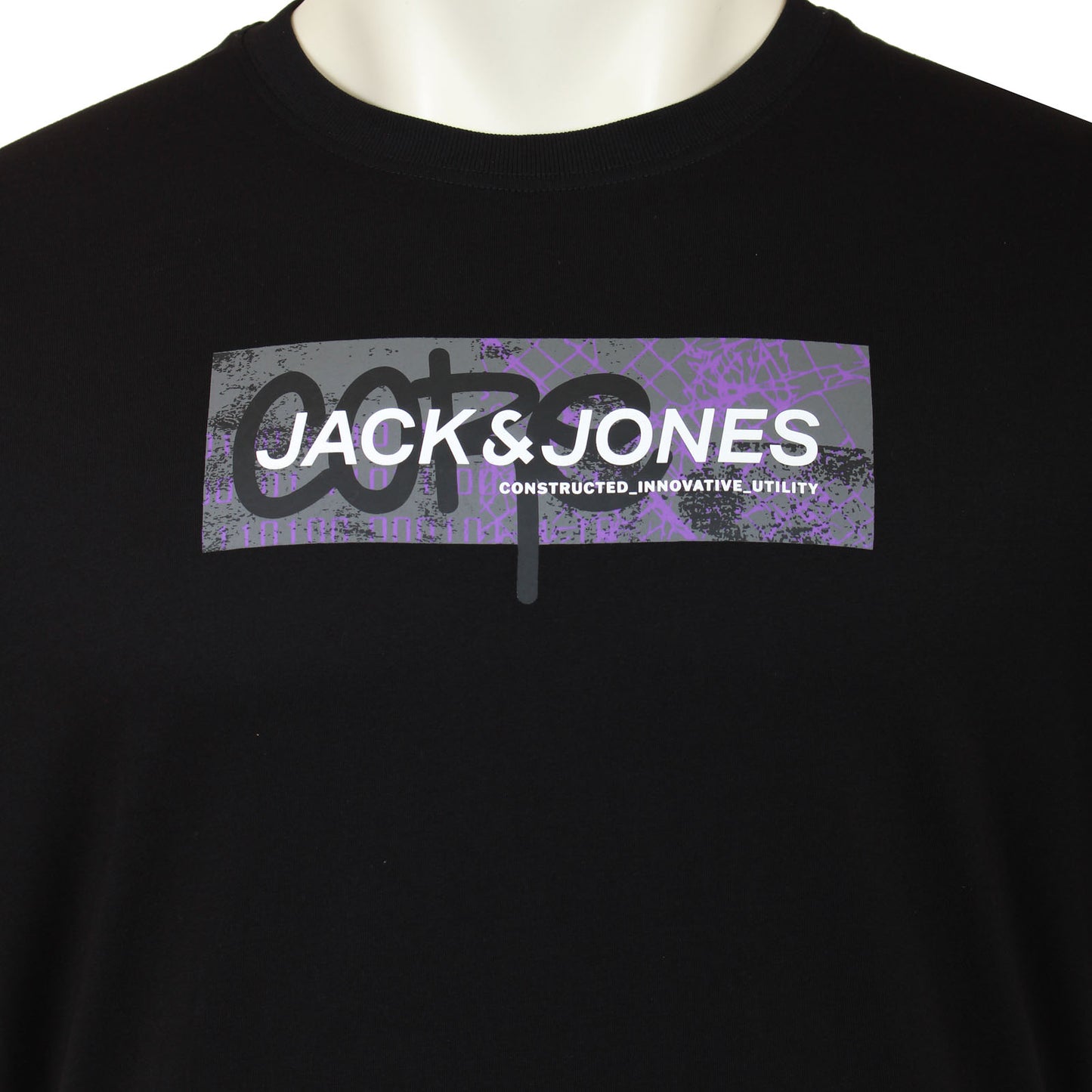 Jack & Jones Plus Size Aop Print T-Shirt Black