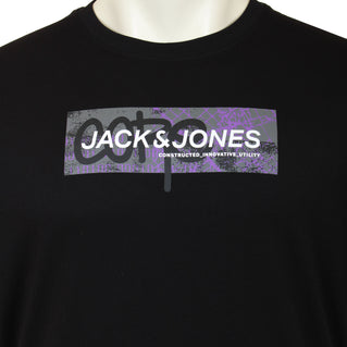 Jack & Jones Plus Size Aop Print T-Shirt Black