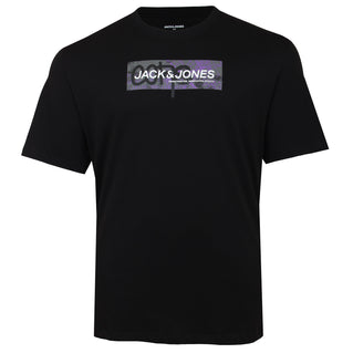 Jack & Jones Plus Size Aop Print T-Shirt Black