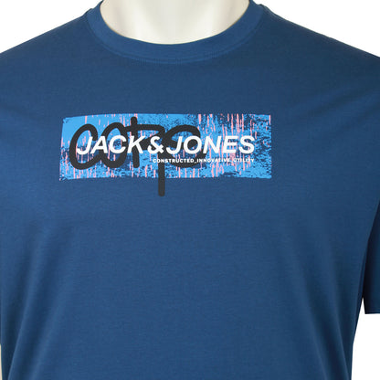 Jack & Jones Plus Size Aop Print T-Shirt Ensign Blue