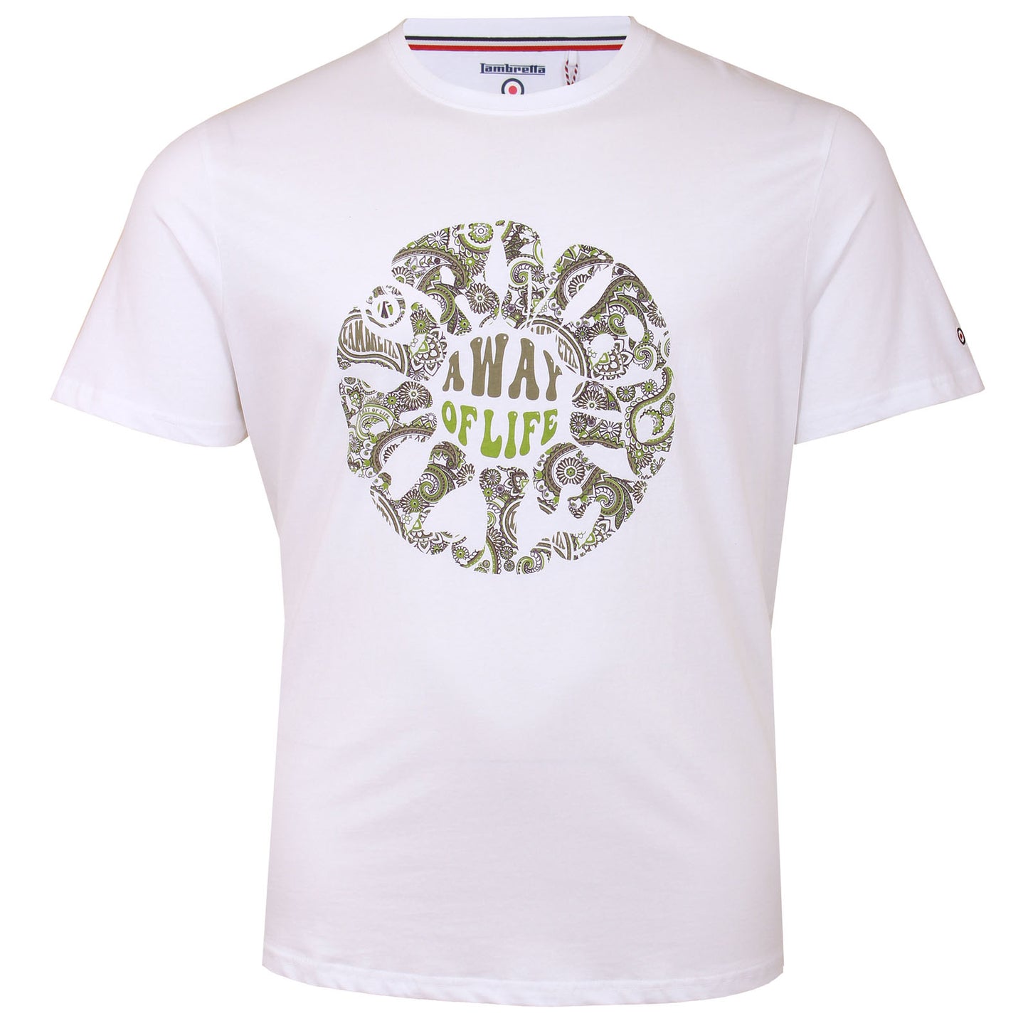 Plus Size Lb1202 Paisley Roundel T-Shirt White