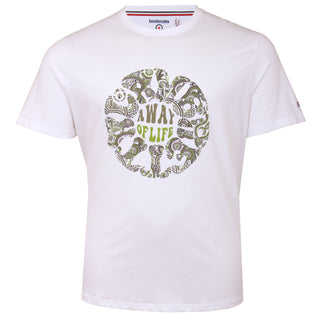 Lambretta Lus Size Lb1202 Paisley Roundel T-Shirt White