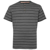 Plus Size Kbs5745 Embossed Waffle Stripe Grandad T-Shirt Charcoal