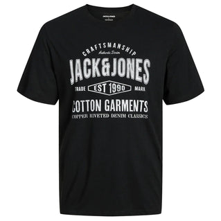 Jack & Jones Plus Size Jeans Graphic T-Shirt Black