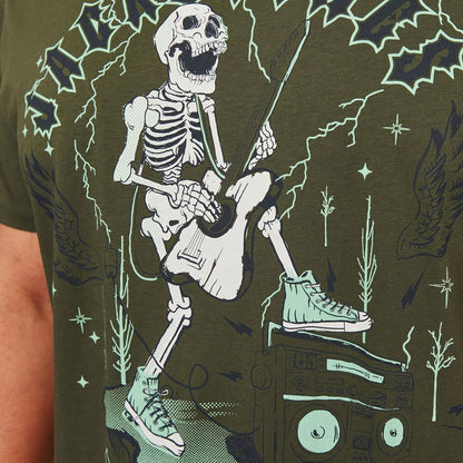 Jack & Jones Plus Size Skull Rock T-Shirt Kombu Green