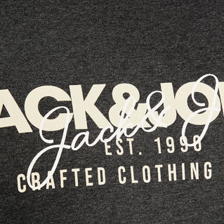 Jack & Jones Plus Size Alvis Graphic T-Shirt Black Melange