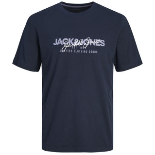 Jack & Jones Plus Size Alvis Graphic T-Shirt Navy Blazer