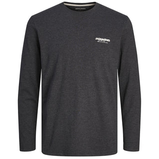 Jack & Jones Plus Size Alvis Long Sleeve T-Shirt Black Melange