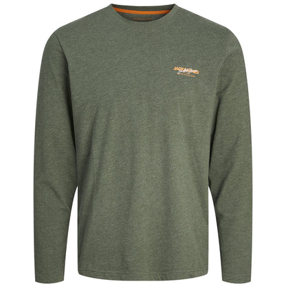 Jack & Jones Plus Size Alvis Long Sleeve T-Shirt Kombu Green Melange