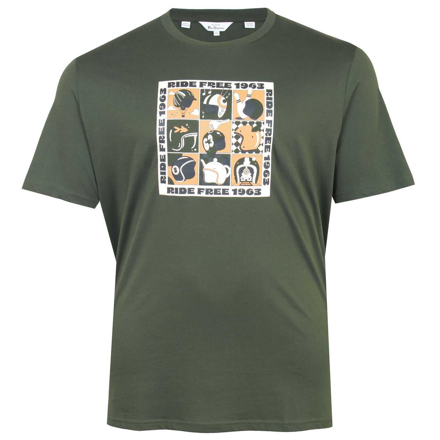 Ben Sherman Plus Size Trippy Helmets T-Shirt Camouflage