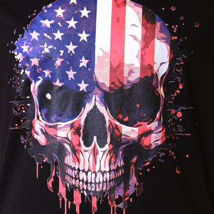 Plus Size Usa Ghost Skull T-Shirt Black