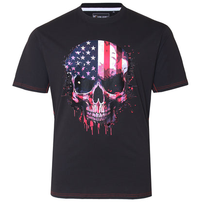 Kam Jeans Plus Size Usa Ghost Skull T-Shirt Black