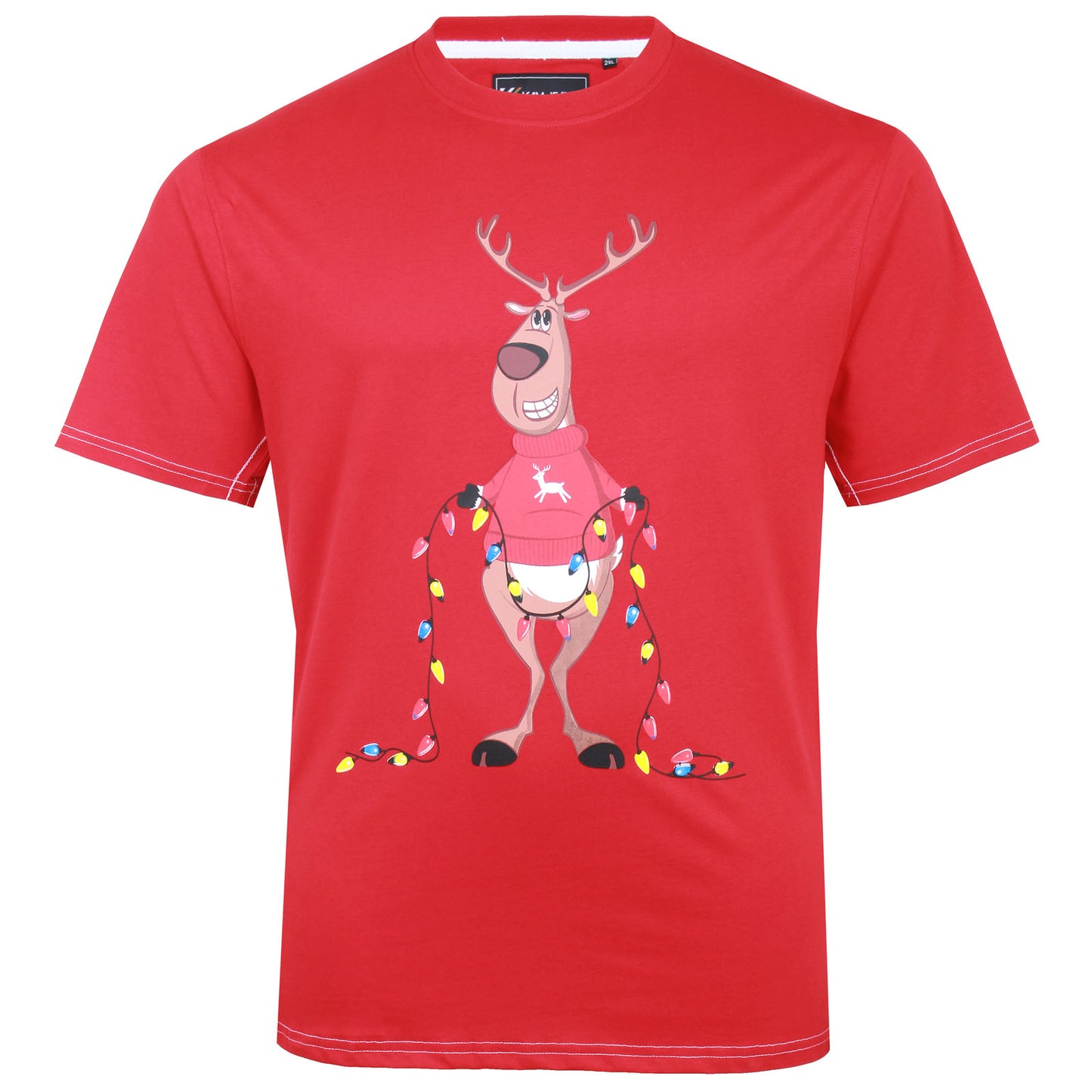 Plus Size Rudolph Xmas T-Shirt Red