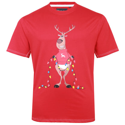 Plus Size Rudolph Xmas T-Shirt Red