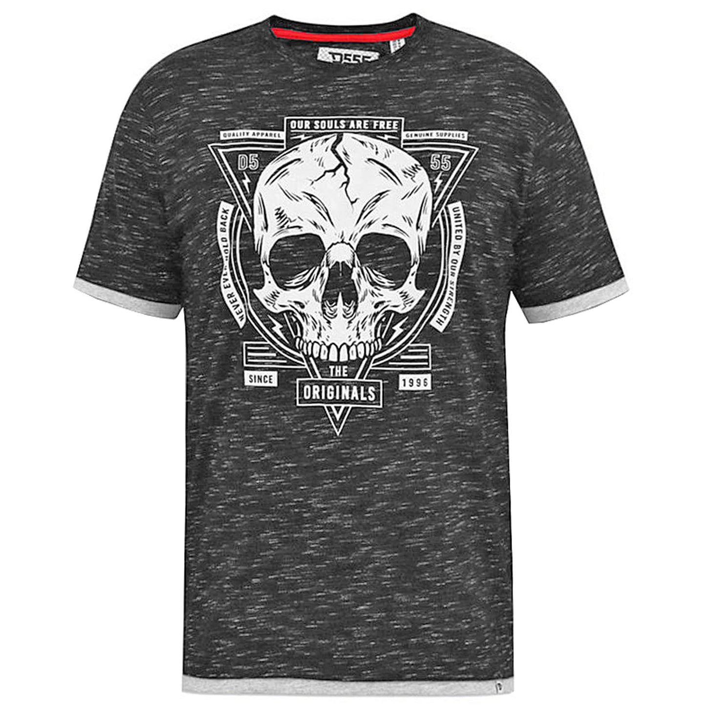 Plus Size Darren Skull Print T-Shirt Black Reno