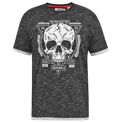 Plus Size Darren Skull Print T-Shirt Black Reno