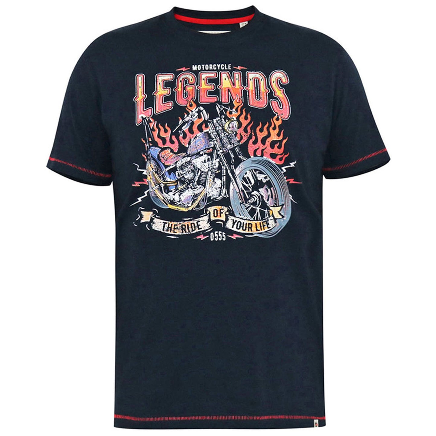 Plus Size Jagger Legends Motorcycle T-Shirt Navy