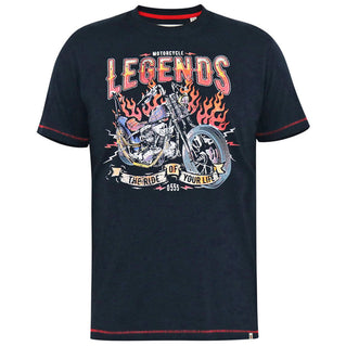 D555 Plus Size Jagger Legends Motorcycle T-Shirt Navy