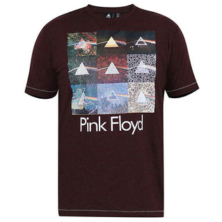 D555 Plus Size Division 'Pink Floyd' T-Shirt Burgundy/Black Twist