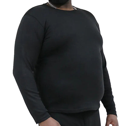 D555 Plus Size Exeter Thermal Long Sleeve T-Shirt Black