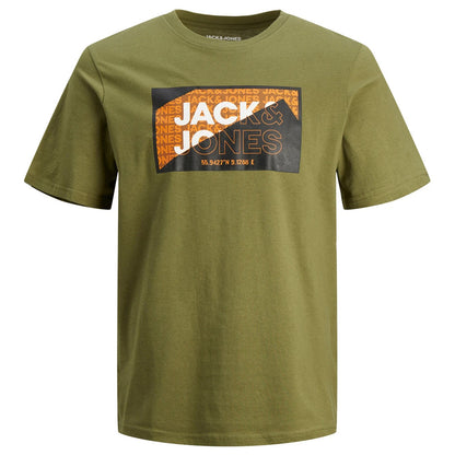 Jack & Jones Plus Size Logan Aw23 T-Shirt Olive Branch